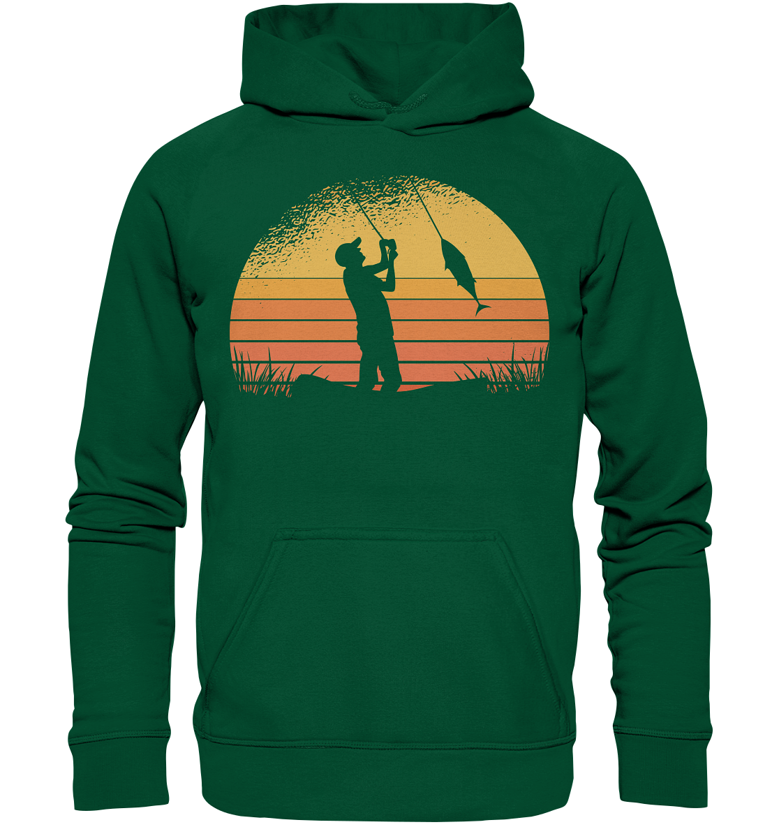 Angler im Sonnenuntergang - Basic Unisex Hoodie