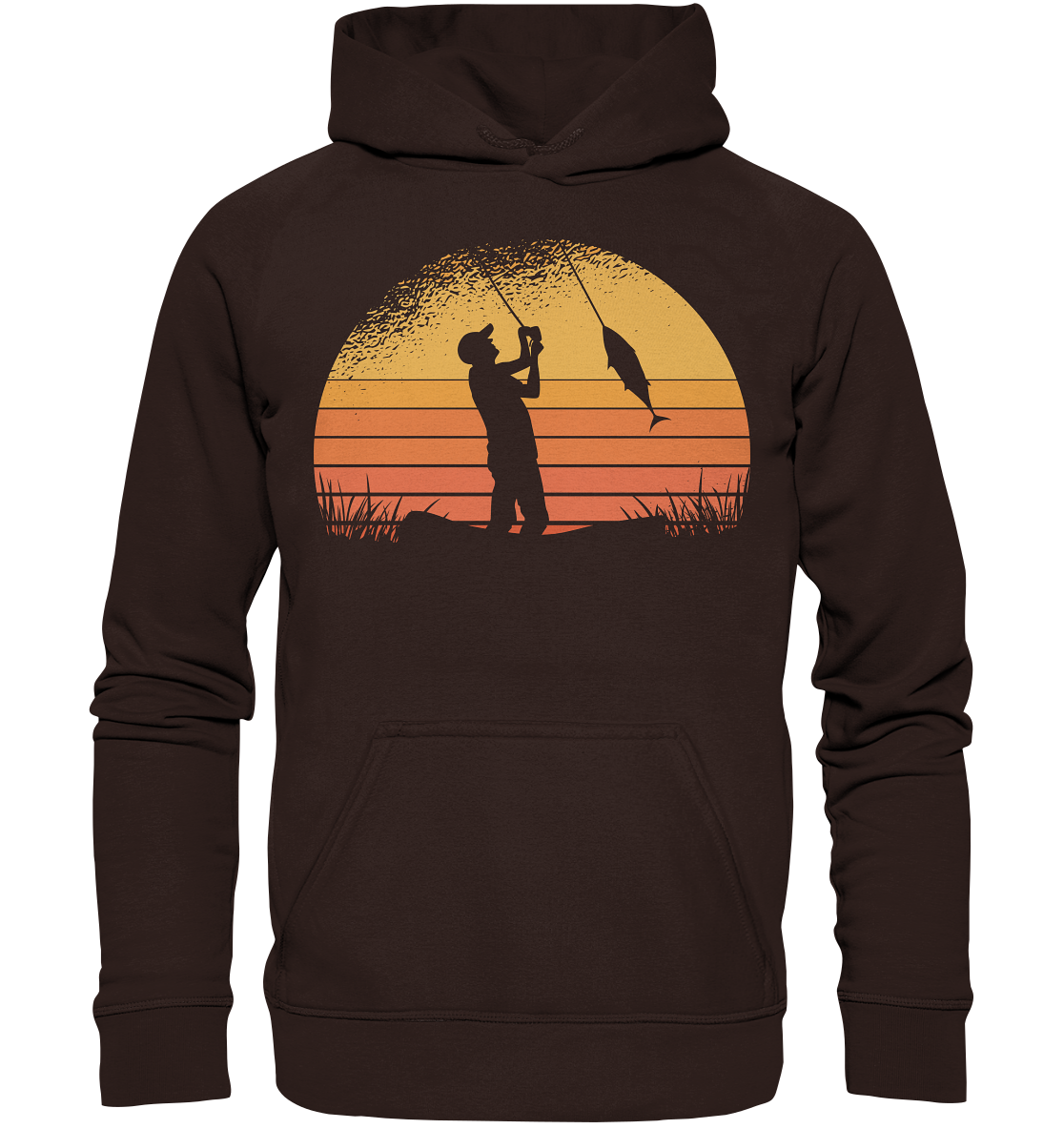 Angler im Sonnenuntergang - Basic Unisex Hoodie