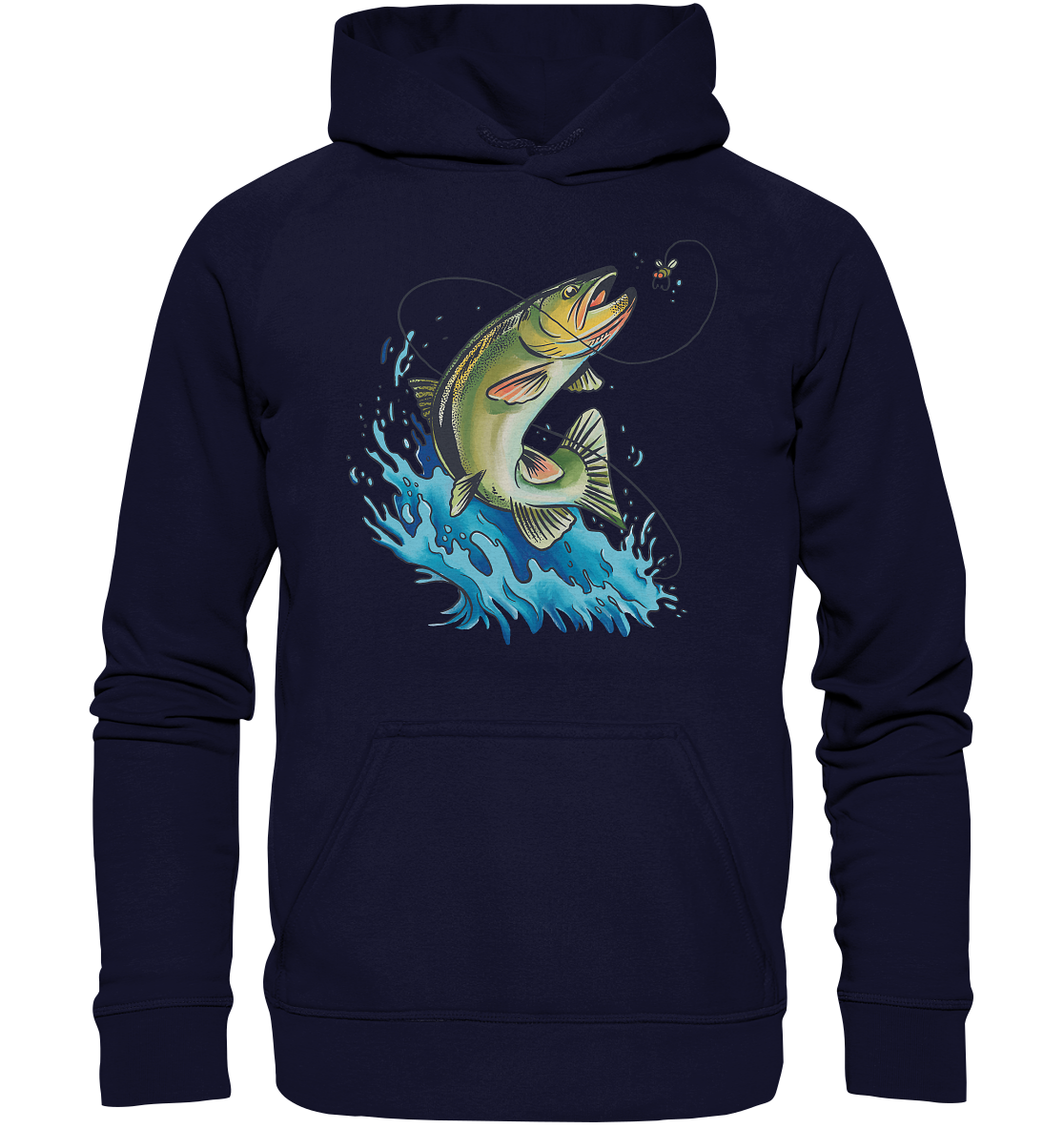 Fliegenfischen Barsch - Basic Unisex Hoodie