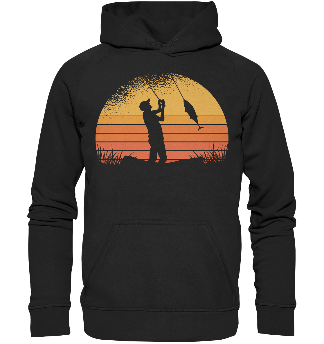 Angler im Sonnenuntergang - Basic Unisex Hoodie