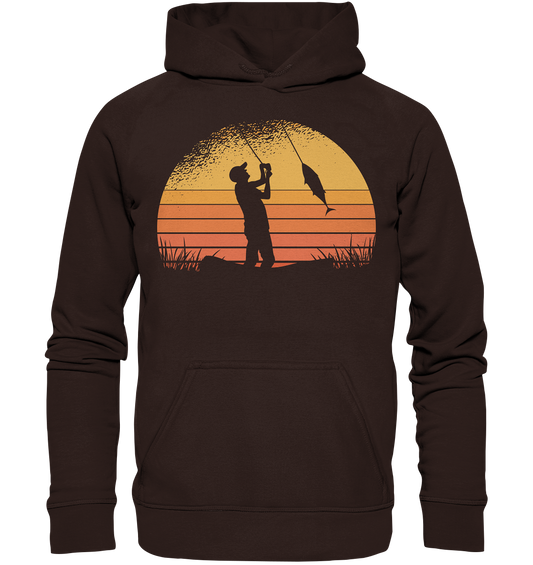 Angler im Sonnenuntergang - Basic Unisex Hoodie