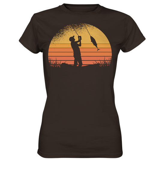 Angler im Sonnenuntergang - Ladies Premium Shirt